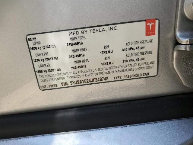 Photo 11 VIN: 5YJSA1E24JF249748 - TESLA MODEL S 