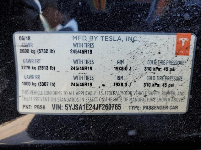 Photo 11 VIN: 5YJSA1E24JF260765 - TESLA MODEL S 