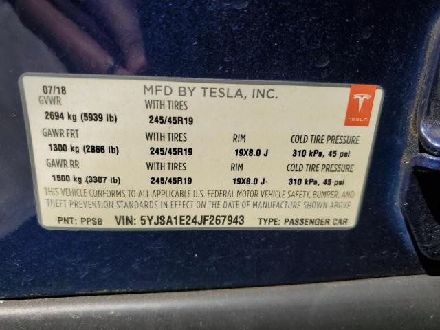 Photo 12 VIN: 5YJSA1E24JF267943 - TESLA MODEL S 