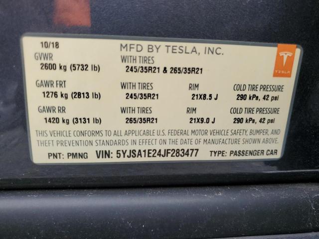 Photo 11 VIN: 5YJSA1E24JF283477 - TESLA MODEL S 