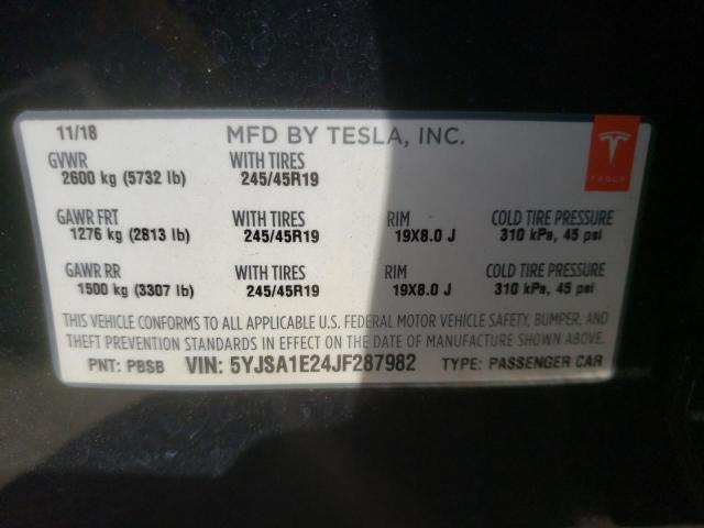 Photo 9 VIN: 5YJSA1E24JF287982 - TESLA MODEL S 