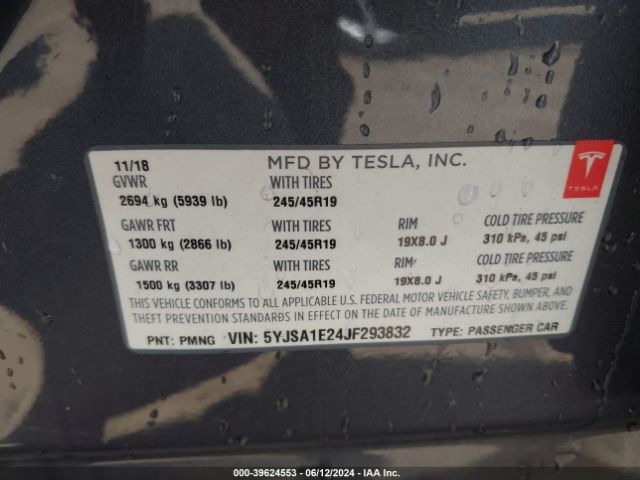 Photo 8 VIN: 5YJSA1E24JF293832 - TESLA MODEL S 