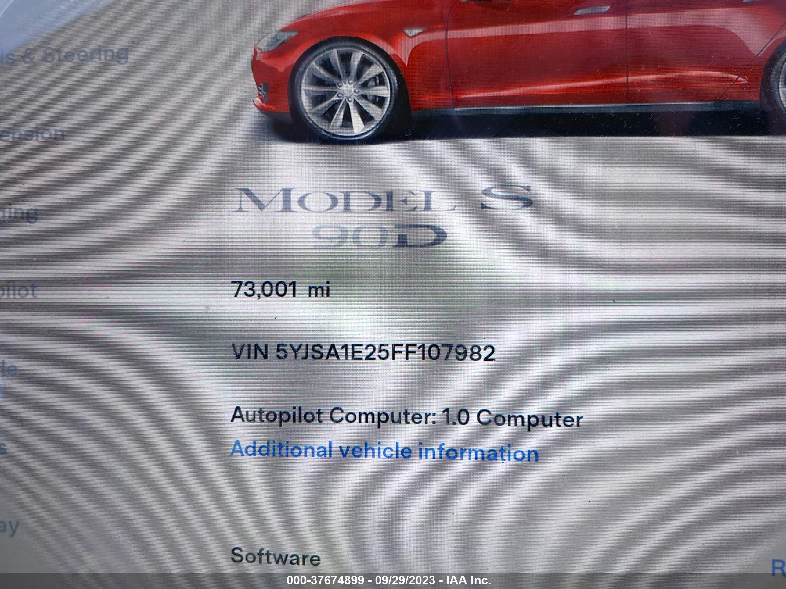 Photo 6 VIN: 5YJSA1E25FF107982 - TESLA MODEL S 