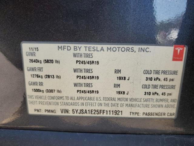 Photo 11 VIN: 5YJSA1E25FF111921 - TESLA MODEL S 