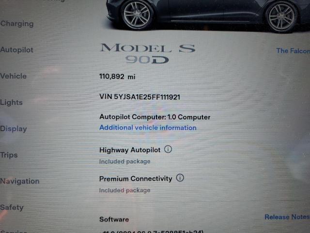 Photo 8 VIN: 5YJSA1E25FF111921 - TESLA MODEL S 