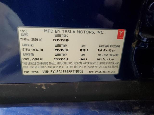 Photo 11 VIN: 5YJSA1E25FF119906 - TESLA MODEL S 