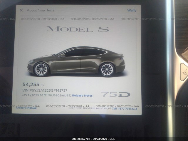 Photo 6 VIN: 5YJSA1E25GF143737 - TESLA MODEL S 