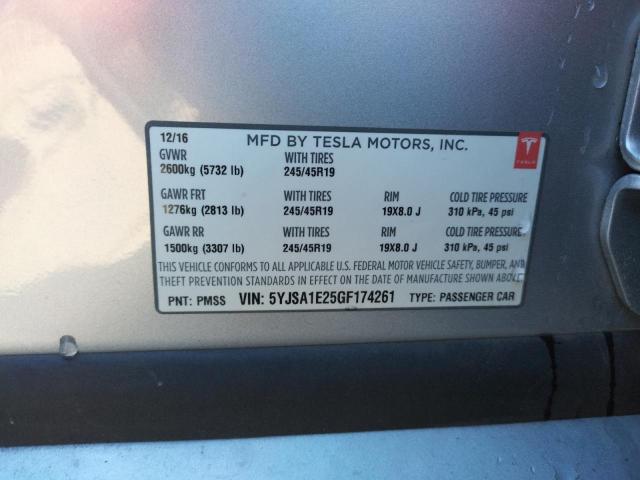 Photo 11 VIN: 5YJSA1E25GF174261 - TESLA MODEL S 