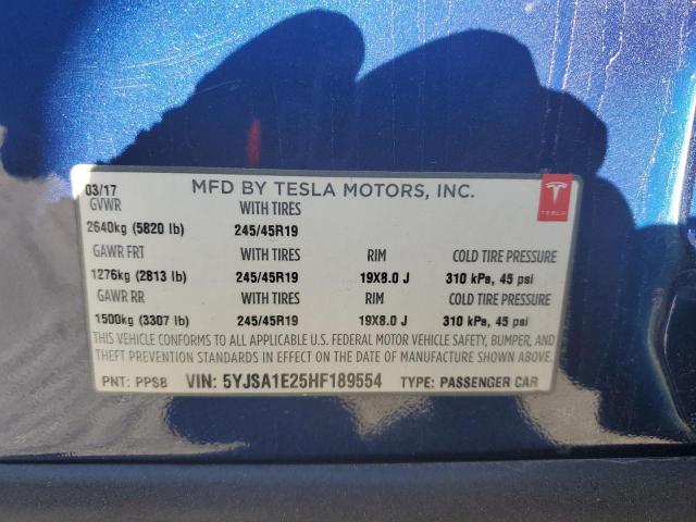 Photo 11 VIN: 5YJSA1E25HF189554 - TESLA MODEL S 