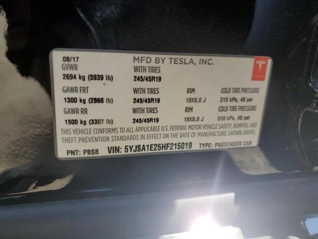 Photo 11 VIN: 5YJSA1E25HF215019 - TESLA MODEL S 