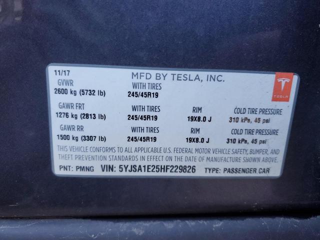 Photo 11 VIN: 5YJSA1E25HF229826 - TESLA MODEL S 