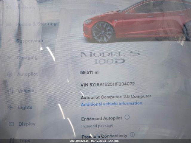 Photo 6 VIN: 5YJSA1E25HF234072 - TESLA MODEL S 