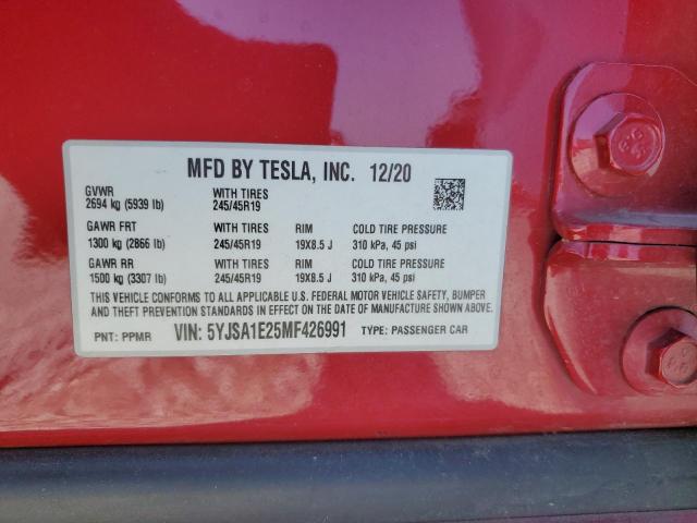 Photo 11 VIN: 5YJSA1E25MF426991 - TESLA MODEL S 