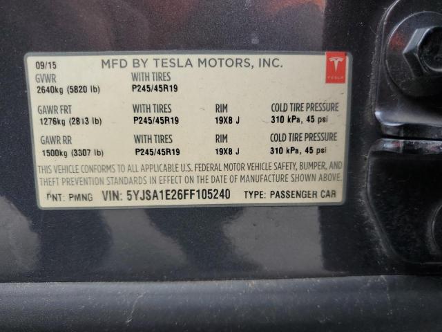 Photo 12 VIN: 5YJSA1E26FF105240 - TESLA MODEL S 