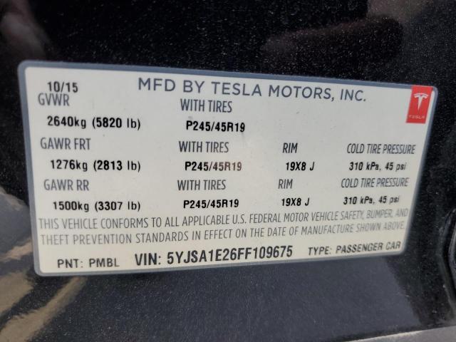 Photo 12 VIN: 5YJSA1E26FF109675 - TESLA MODEL S 