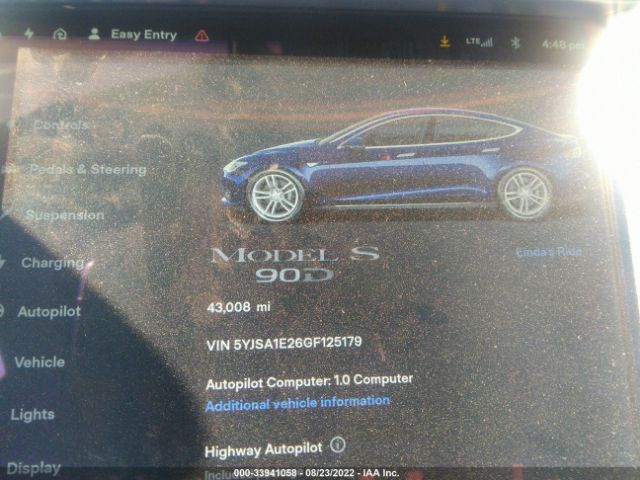 Photo 6 VIN: 5YJSA1E26GF125179 - TESLA MODEL S90D 