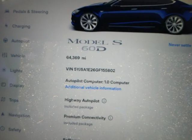 Photo 6 VIN: 5YJSA1E26GF155802 - TESLA MODEL S 