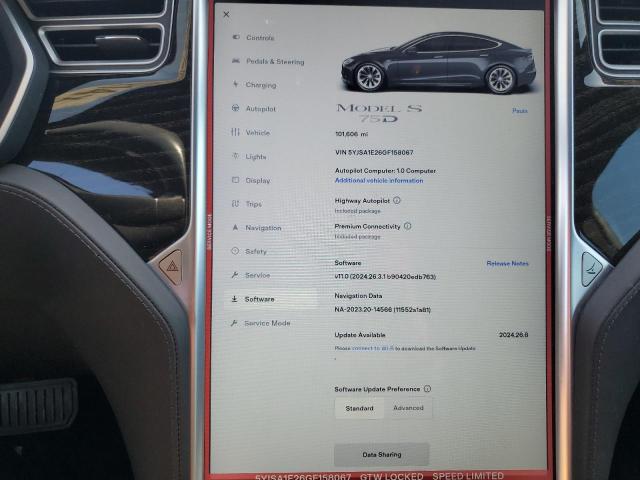 Photo 8 VIN: 5YJSA1E26GF158067 - TESLA MODEL S 