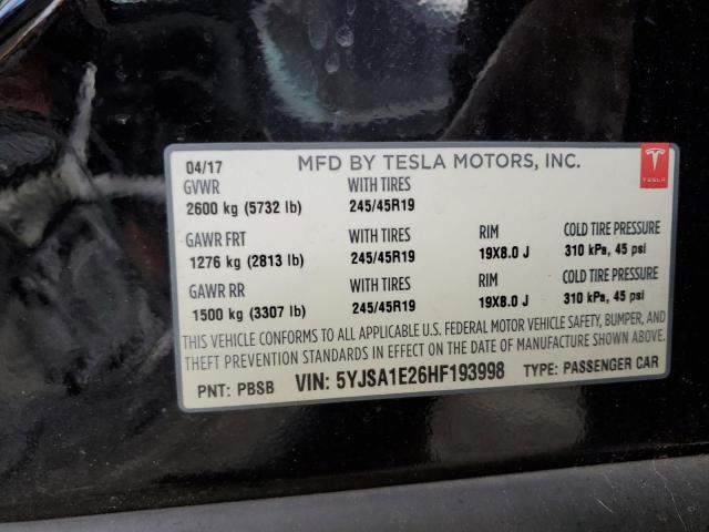 Photo 11 VIN: 5YJSA1E26HF193998 - TESLA MODEL S 