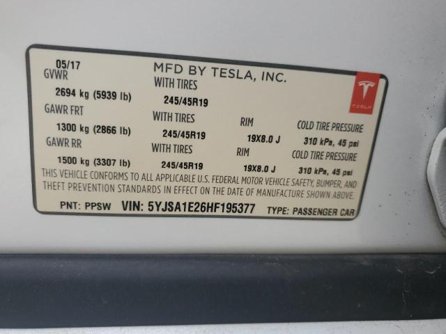 Photo 11 VIN: 5YJSA1E26HF195377 - TESLA MODEL S 