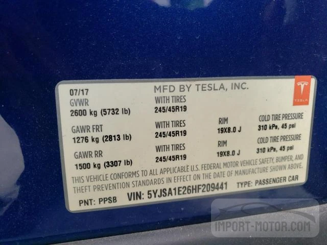 Photo 12 VIN: 5YJSA1E26HF209441 - TESLA MODEL S 