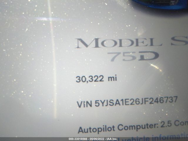 Photo 6 VIN: 5YJSA1E26JF246737 - TESLA MODEL S 