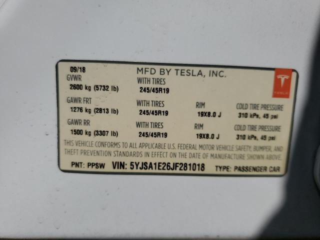 Photo 11 VIN: 5YJSA1E26JF281018 - TESLA MODEL S 