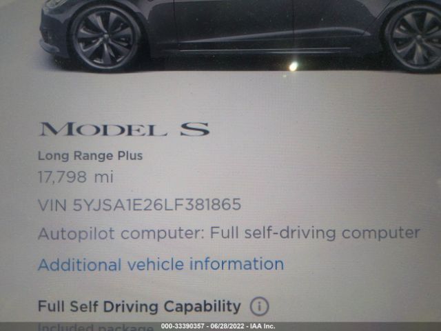 Photo 6 VIN: 5YJSA1E26LF381865 - TESLA MODEL S 