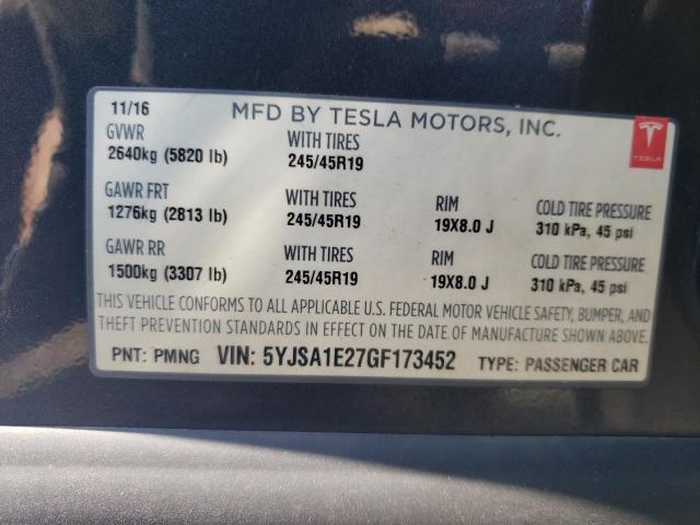 Photo 11 VIN: 5YJSA1E27GF173452 - TESLA MODEL S 