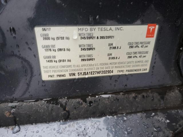 Photo 11 VIN: 5YJSA1E27HF202904 - TESLA MODEL S 