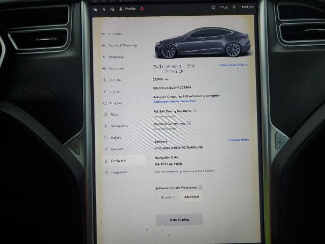 Photo 8 VIN: 5YJSA1E27HF202904 - TESLA MODEL S 