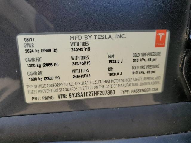 Photo 11 VIN: 5YJSA1E27HF207360 - TESLA MODEL S 