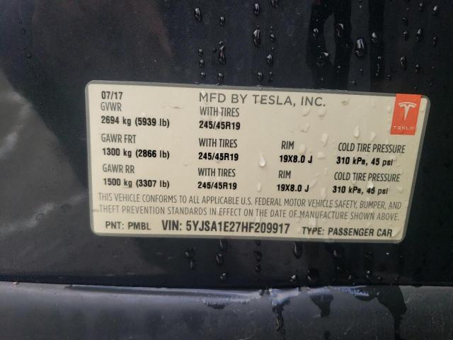 Photo 12 VIN: 5YJSA1E27HF209917 - TESLA MODEL S 