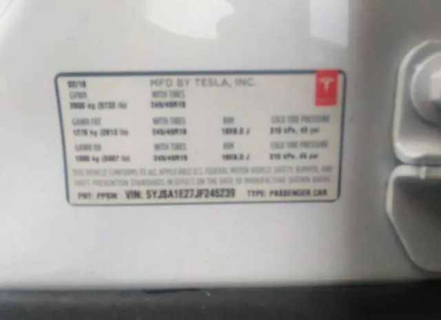 Photo 8 VIN: 5YJSA1E27JF245239 - TESLA MODEL S 