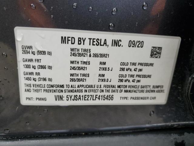 Photo 11 VIN: 5YJSA1E27LF415456 - TESLA MODEL S 