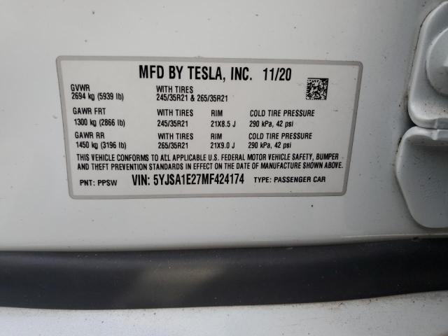 Photo 11 VIN: 5YJSA1E27MF424174 - TESLA MODEL S 