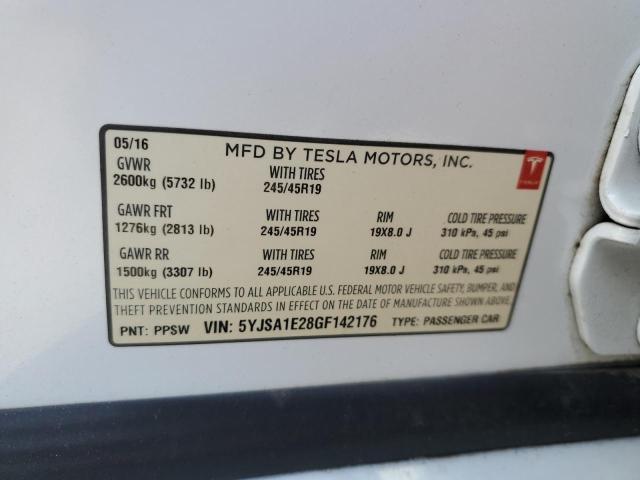 Photo 12 VIN: 5YJSA1E28GF142176 - TESLA MODEL S 