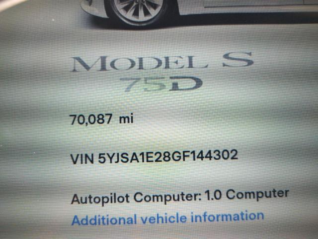 Photo 8 VIN: 5YJSA1E28GF144302 - TESLA MODEL S 