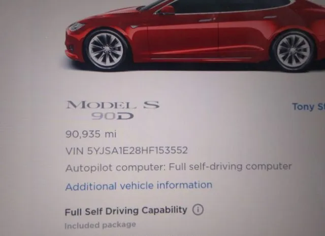 Photo 6 VIN: 5YJSA1E28HF153552 - TESLA MODEL S 