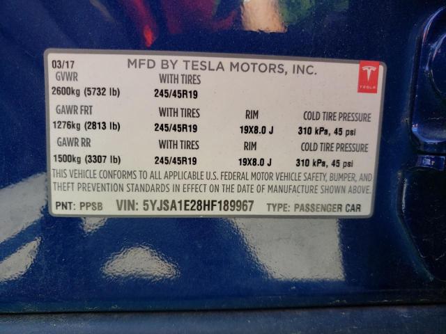 Photo 12 VIN: 5YJSA1E28HF189967 - TESLA MODEL S 