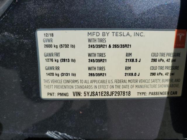 Photo 12 VIN: 5YJSA1E28JF297818 - TESLA MODEL S 