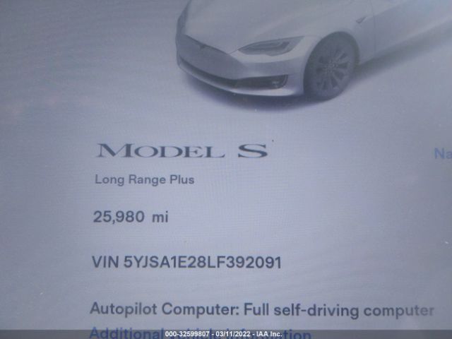 Photo 6 VIN: 5YJSA1E28LF392091 - TESLA MODEL S 