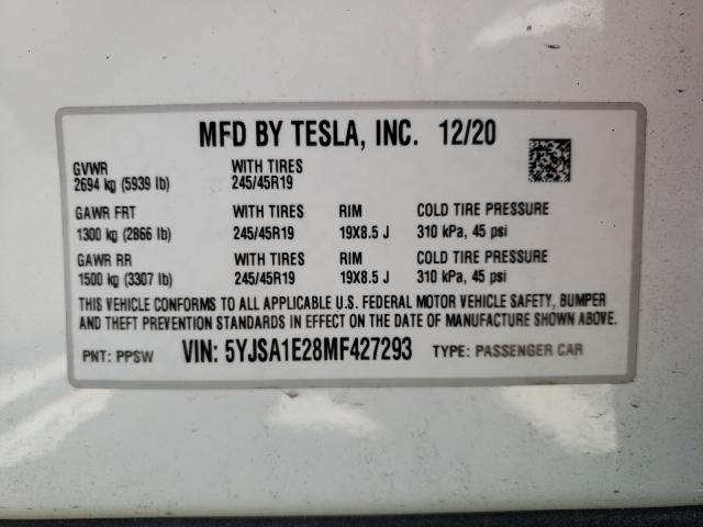 Photo 9 VIN: 5YJSA1E28MF427293 - TESLA MODEL S 