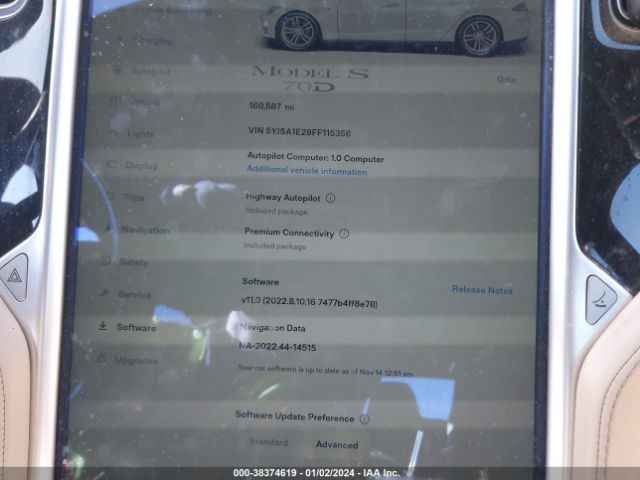 Photo 6 VIN: 5YJSA1E29FF115356 - TESLA MODEL S 