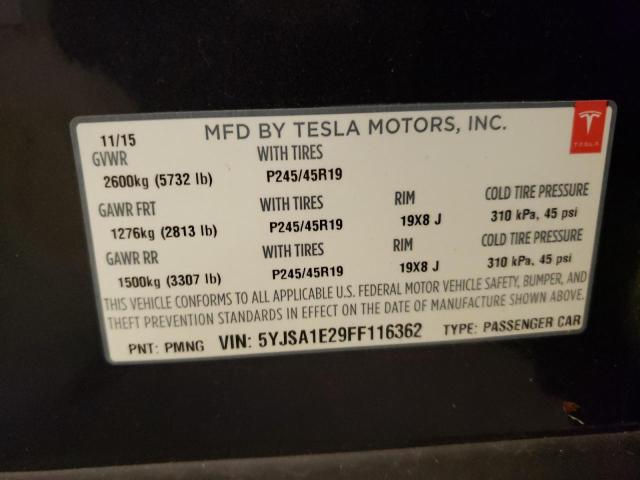 Photo 11 VIN: 5YJSA1E29FF116362 - TESLA MODEL S 