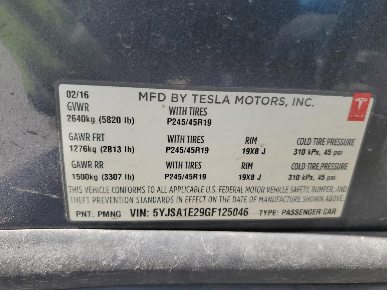 Photo 11 VIN: 5YJSA1E29GF125046 - TESLA MODEL S 