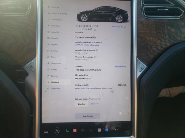 Photo 8 VIN: 5YJSA1E29HF187662 - TESLA MODEL S 