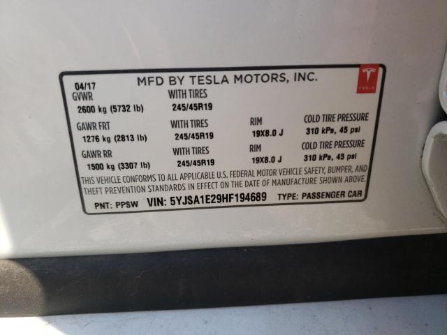 Photo 9 VIN: 5YJSA1E29HF194689 - TESLA MODEL S 