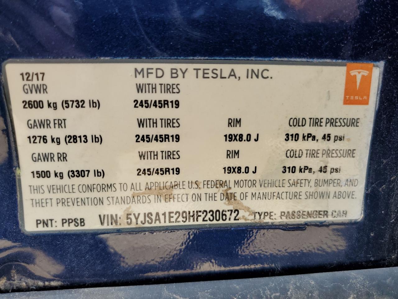 Photo 11 VIN: 5YJSA1E29HF230672 - TESLA MODEL S 