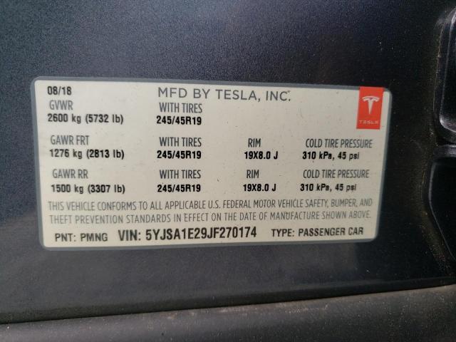 Photo 11 VIN: 5YJSA1E29JF270174 - TESLA MODEL S 